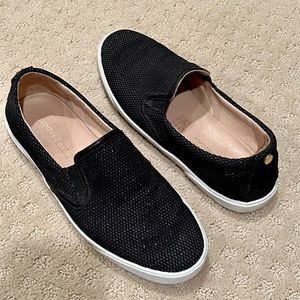 Jimmy Choo Black Glitter Slip On Sneaker